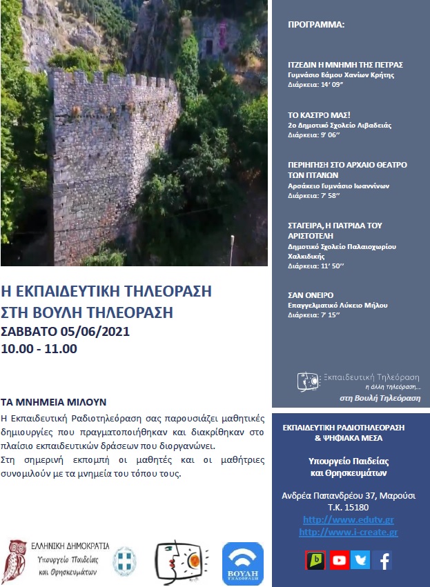 ΠΡΟΓΡΑΜΜΑ ΒΟΥΛΗ 5 6 2021